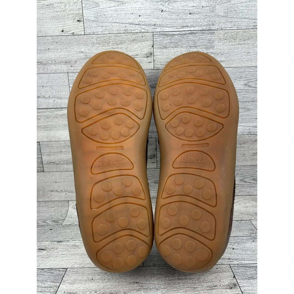 Born Men Sz 10.5 M Brown Leather‎ Slip On Loafers Moc Toe Shoes H44116 VCJD18